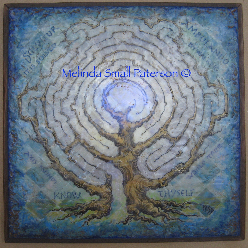 Blue Tree Labyrinth Painting by Melinda Small Paterson