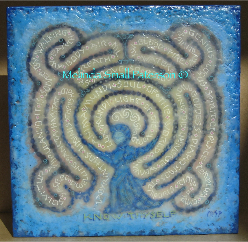 Blue Goddess Labyrinth Painting by Melinda Small Paterson